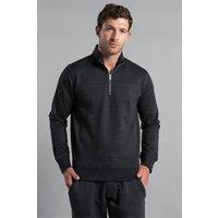 French Connection Men's Cotton Blend Half-Zip Jumper in Charcoal | Size: XL