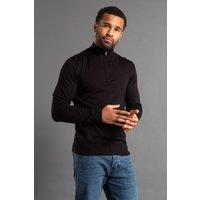 French Connection Men's 1/2 Zip Knitted Jumper in Black | Size: XL