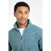 Weird Fish Men's Newport 1/4 Zip Ribbed Fleece in Light Blue | Size: 4XL