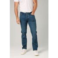 French Connection Men's Cotton Straight Leg Stetch Denim Jeans in Mid Blue | Size: 34