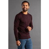 French Connection Men's Crew Neck Long Sleeve Knitted Jumper in Wine | Size: XL