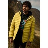 Weird Fish Men's Flete Lightweight Showerproof Padded Hooded Jacket in Light Green | Size: Medium