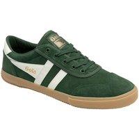 Gola Classics Men's 'Badminton' Suede Lace-Up Trainers in Green | Size: 11