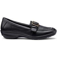 Hotter Women's Wide Fit 'Opal' Loafers in Black | Size: 7.5