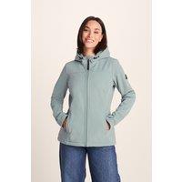 TOG24 Women's 'Keld' Shower Resistant Hooded Softshell Jacket in Teal | Size: 10
