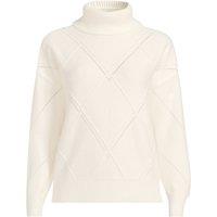 Lands' End Women's Silk Touch Roll Neck Sweater in Ivory | Size: 16-18