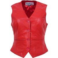 House of Leather Women's Womens Real Leather Waistcoat Rita in Red | Size: 10