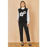 Yumi Women's Black Tailored Cigarette Trouser | Size: 14