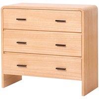 Nordlys Scandinavian Bedroom Dresser with Wood & Metal 3 Drawers Storage in Brown