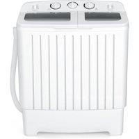 Costway Twin Tub Washing Machine Mini Washer 5KG Washer+3KG Dryer
