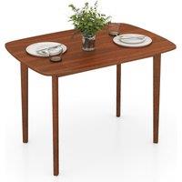 Costway Rectangular Kitchen Table 110cm Wooden Dining Table for 2-4 People in Walnut