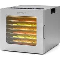 Costway Food Dehydrator Machine with 8 Stainless Steel Trays for Jerky in Silver