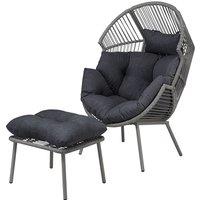 Artemis Home Nestara Standing Egg Chair & Stool in Dark Grey