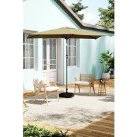 Rectangular Khaki Waterproof Parasol for Outdoor with Plastic Fillable Base