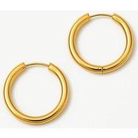 MUCHV Women's 18K Gold Solid Hoop Earrings - 24mm