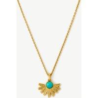 MUCHV Women's Gold Necklace With Turquoise Sun Pendant