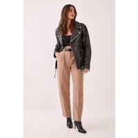 NastyGal Women's Barrel Leg Tailored Pants in Taupe | Size: 6