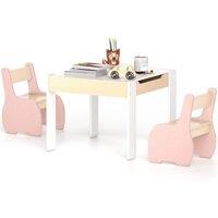 Costway 4-in-1 Kids Table & Chair Set Children Activity Storage Table