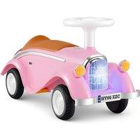 Costway Toddler Ride on Toy Classic Foot to Floor Sliding Car w/Horn in Pink