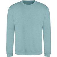 AWDis Men's Just Hoods Crew Neck Plain Sweatshirt (280 GSM) in Aqua | Size: Large