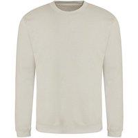 AWDis Men's Just Hoods Crew Neck Plain Sweatshirt (280 GSM) in Natural | Size: Medium
