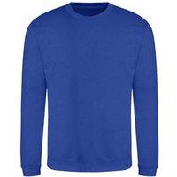 AWDis Men's Just Hoods Crew Neck Plain Sweatshirt (280 GSM) in Royal | Size: XL
