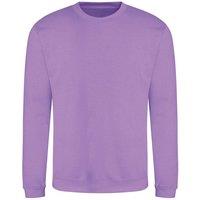 AWDis Men's Just Hoods Crew Neck Plain Sweatshirt (280 GSM) in Lavender | Size: Medium