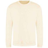 AWDis Men's Just Hoods Crew Neck Plain Sweatshirt (280 GSM) in Cream | Size: Medium