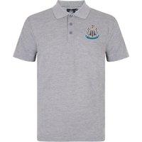 Newcastle United FC Men's Adults Crest Polo Shirt in Grey | Size: 2XL