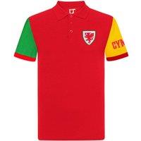FA Wales Men's Adults Crest Polo Shirt in Red | Size: 2XL