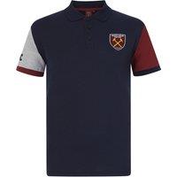 West Ham United FC Men's Adults Crest Polo Shirt in Blue | Size: Medium
