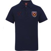 West Ham United FC Men's Adults Crest Polo Shirt in Navy | Size: Small