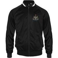 Newcastle United FC Men's Adults Retro Track Top Jacket in Jet Black | Size: Large