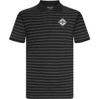 Northern Ireland Men's Adults Striped Polo Shirt in Black | Size: XL