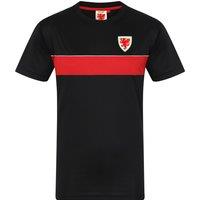 FA Wales Men's Adults Poly T-Shirt in Black | Size: Small