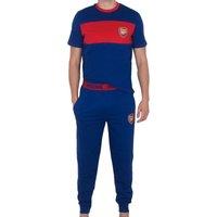 Arsenal FC Men's Adults Premium Pyjama Set in Navy | Size: Small