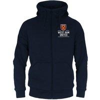 West Ham United FC Men's Adults Zip Hoodie in Navy | Size: 3XL