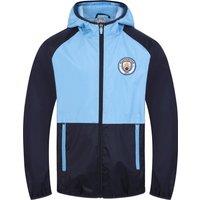 Manchester City FC Men's Adults Shower Jacket Windbreaker in Light Blue | Size: Medium
