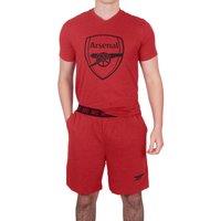 Arsenal FC Men's Adults Short Pyjama Set in Red | Size: Small