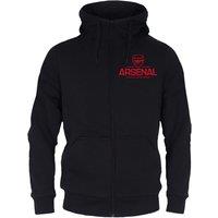 Arsenal FC Men's Adults Zip Hoodie in Black | Size: Medium
