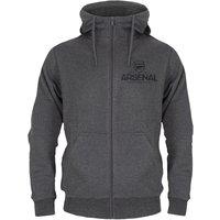 Arsenal FC Men's Adults Zip Hoodie in Grey | Size: XL