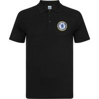 Chelsea FC Men's Adults Crest Polo Shirt in Black | Size: XL