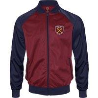 West Ham United FC Men's Adults Retro Track Top Jacket in Red | Size: Small