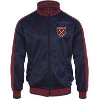 West Ham United FC Men's Adults Retro Track Top Jacket in Navy | Size: Small