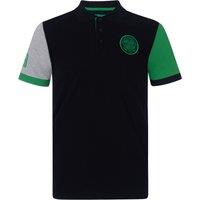 Celtic FC Men's Adults Crest Polo Shirt in Jet Black | Size: 3XL