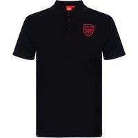 Arsenal FC Men's Adults Crest Polo Shirt in Black | Size: Medium