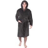 Newcastle United FC Men's Adults Hooded Fleece Dressing Gown Robe in Grey | Size: Medium