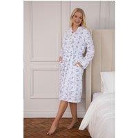 Camille Women's Classic 100% Cotton Luxury Lightweight Porcelain Floral Wrap in Navy | Size: 10-12