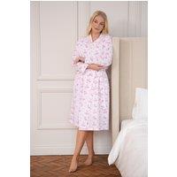 Camille Women's Classic 100% Cotton Luxury Lightweight Porcelain Floral Wrap in Pink | Size: 22-24