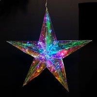 Samuel Alexander 36cm Battery Operated Light up Hanging Christmas Dreamlight Star with 100 White LEDs